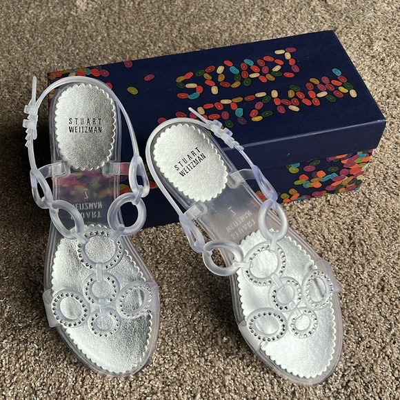 BRAND NEW Stuart Weitzman Rhinestone Jellies, Size 7 - Picture 1 of 6
